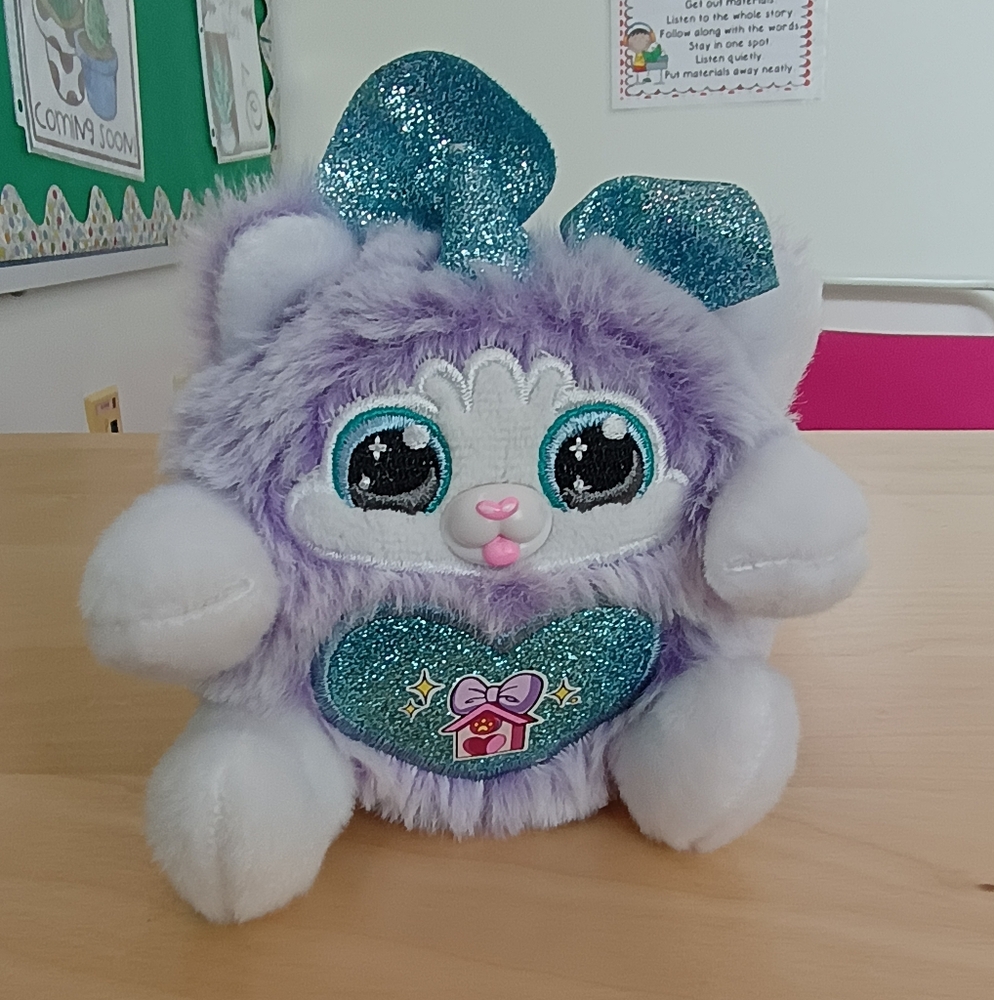 Zuru Rainbocorns Sparkle Heart 4" Kitten plush purple & blue. - Picture 2 of 11